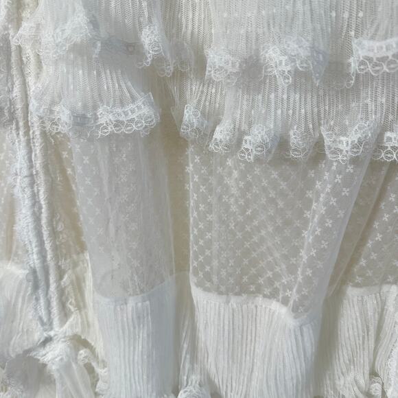 Free People Forever Young Half Slip SZ M Sheer Tiered Ruffles Romantic - Picture 10 of 12